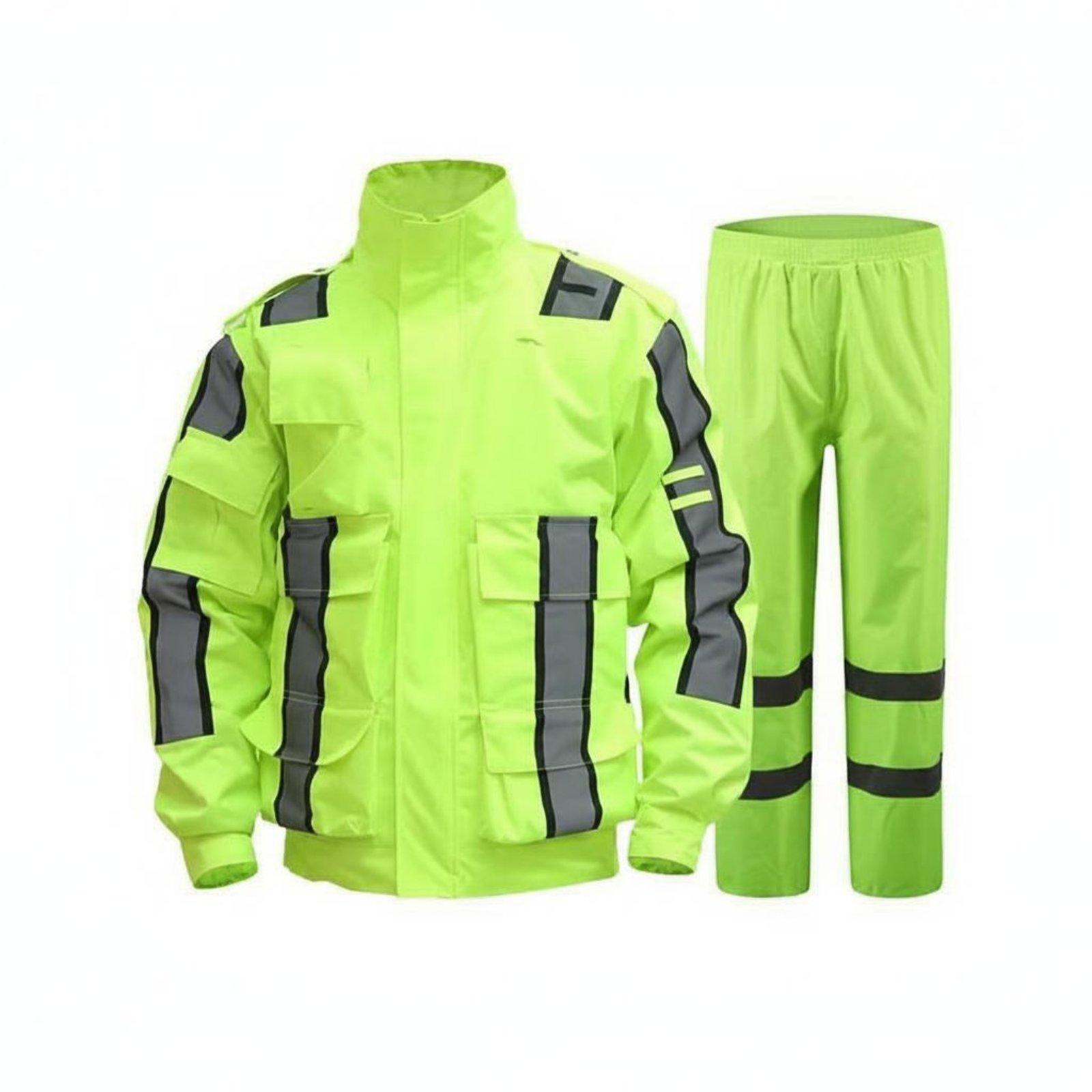 Motorcycle Gear Jacket And Pants - Conjunto de Chuva Refletivo de Alta