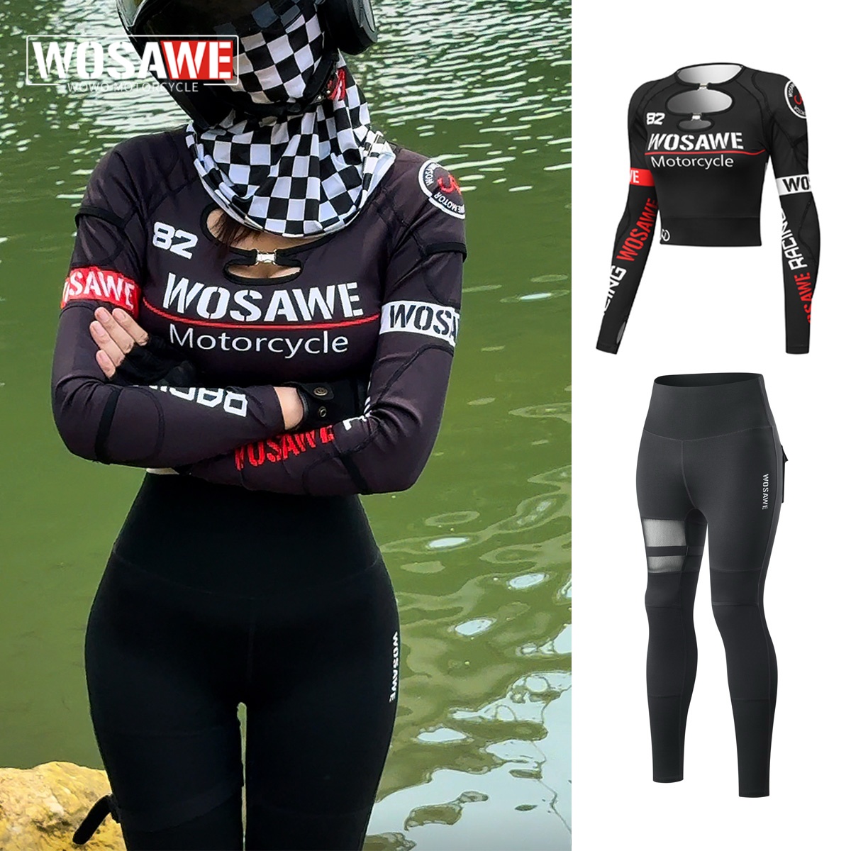 Motorcycle Gear Jacket And Pants - Conjunto de jaqueta e calça feminina