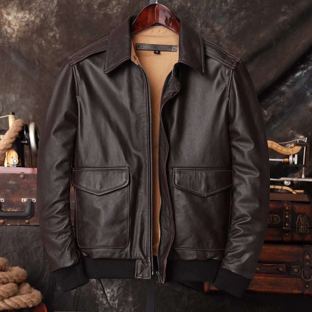 Riding Jacket Leather - Jaqueta de Couro Genuíno Masculina Bomber