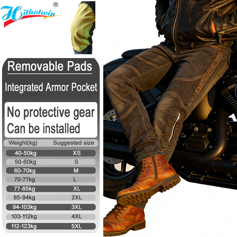 Motorcycle Gear For Summer - Calças de motociclista masculinas em jeans