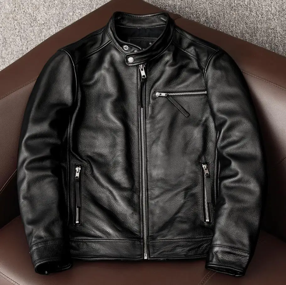 Jaqueta de couro natural para  - Riding Jacket Leather avaliação e preço